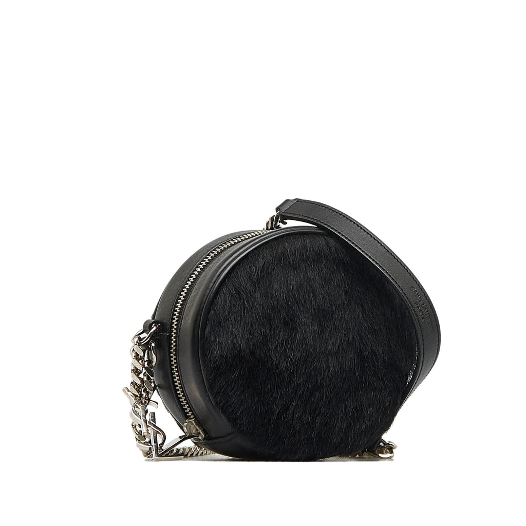 SAINT LAURENT Pony Hair Round Crossbody Crossbody Bag