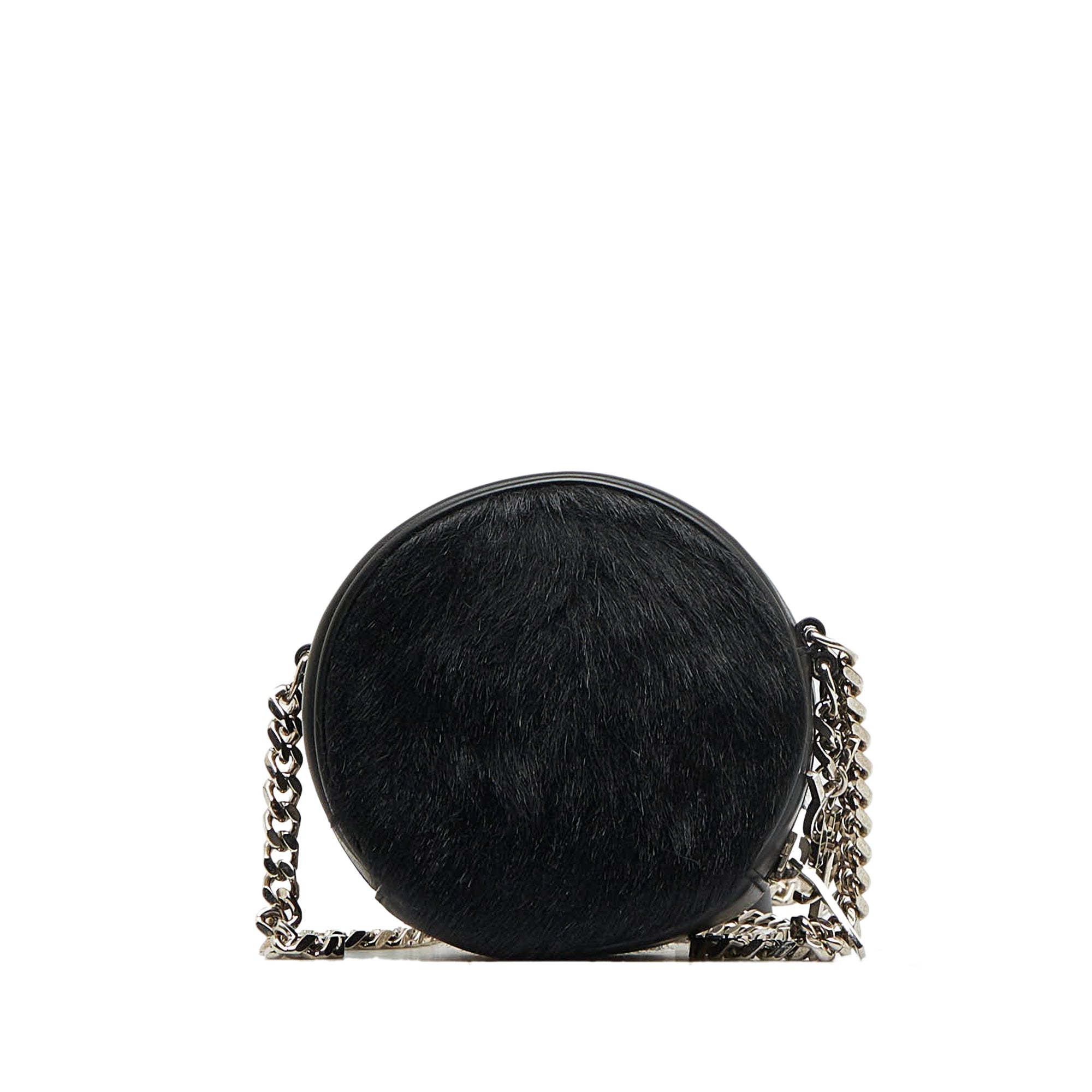 SAINT LAURENT Pony Hair Round Crossbody Crossbody Bag