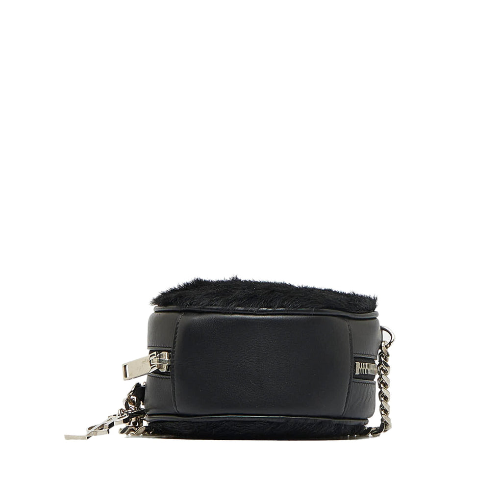 SAINT LAURENT Pony Hair Round Crossbody Crossbody Bag
