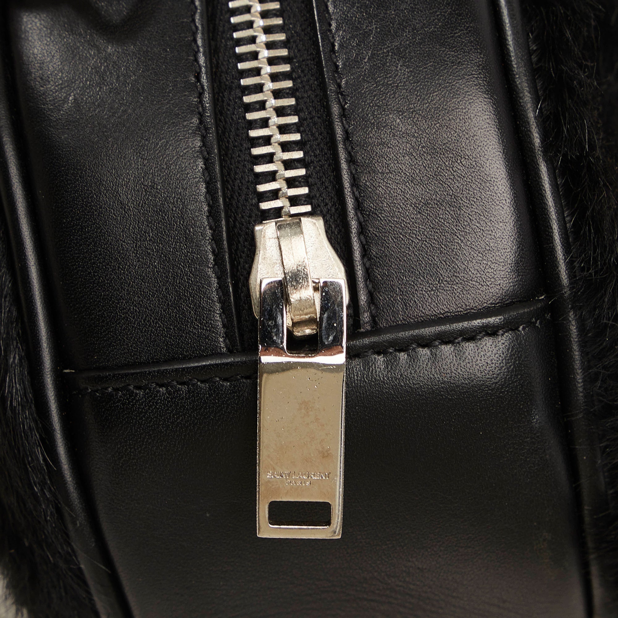 SAINT LAURENT Pony Hair Round Crossbody Crossbody Bag