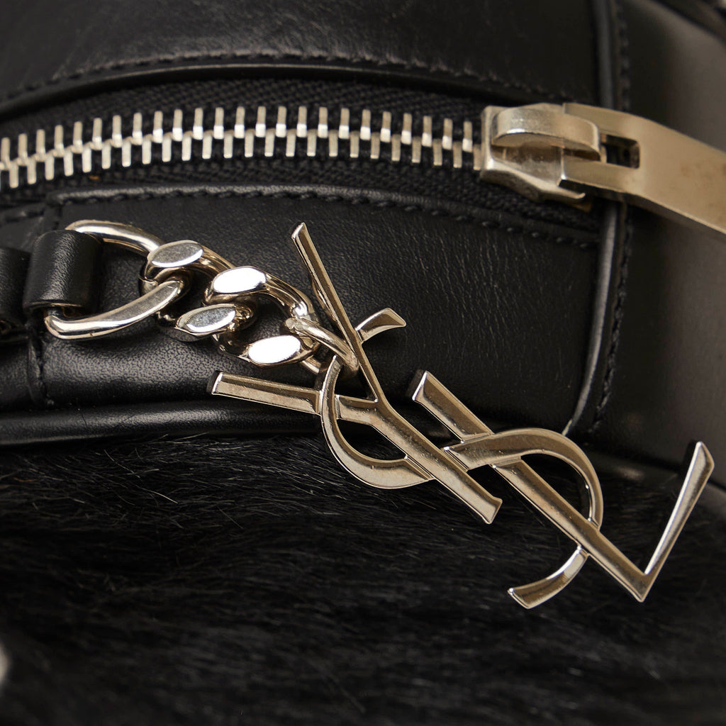 SAINT LAURENT Pony Hair Round Crossbody Crossbody Bag