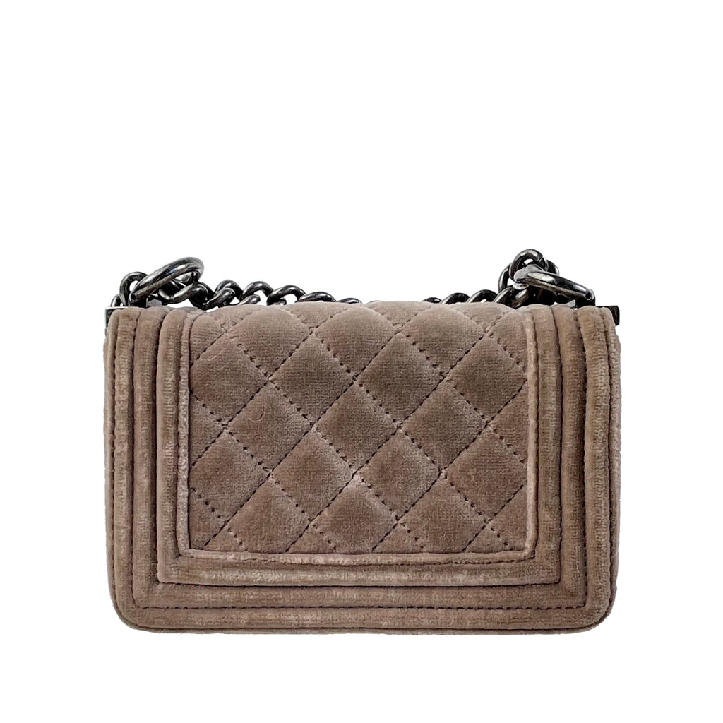 CHANEL Mini Velvet Boy Flap Bag
