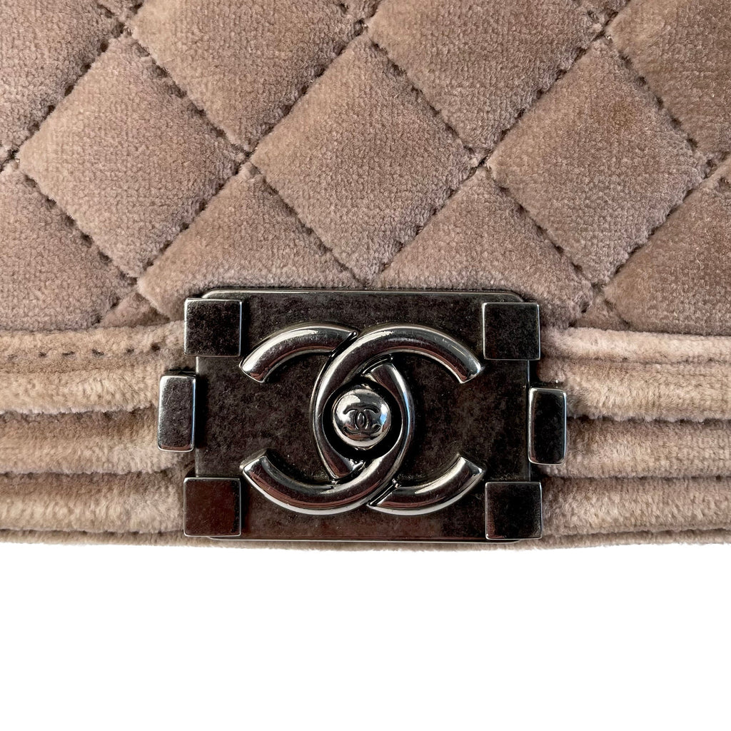 CHANEL Mini Velvet Boy Flap Bag