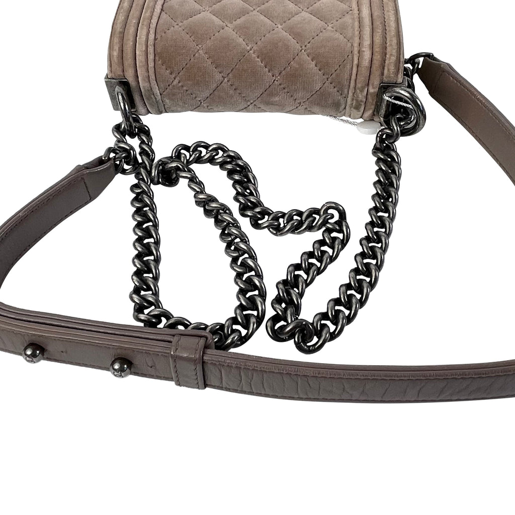 CHANEL Mini Velvet Boy Flap Bag