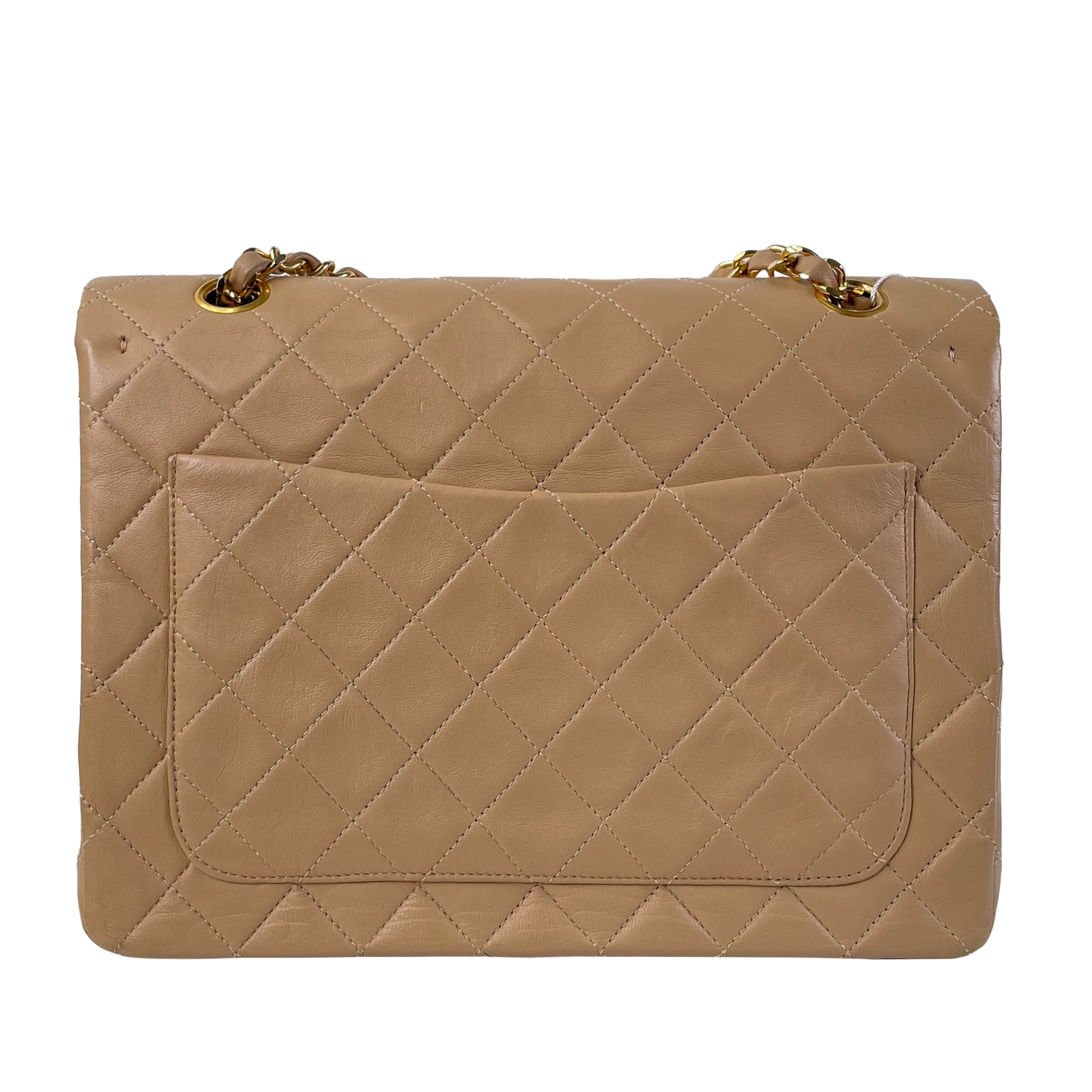 CHANEL Medium Tall Classic Lambskin Double Flap Shoulder Bag