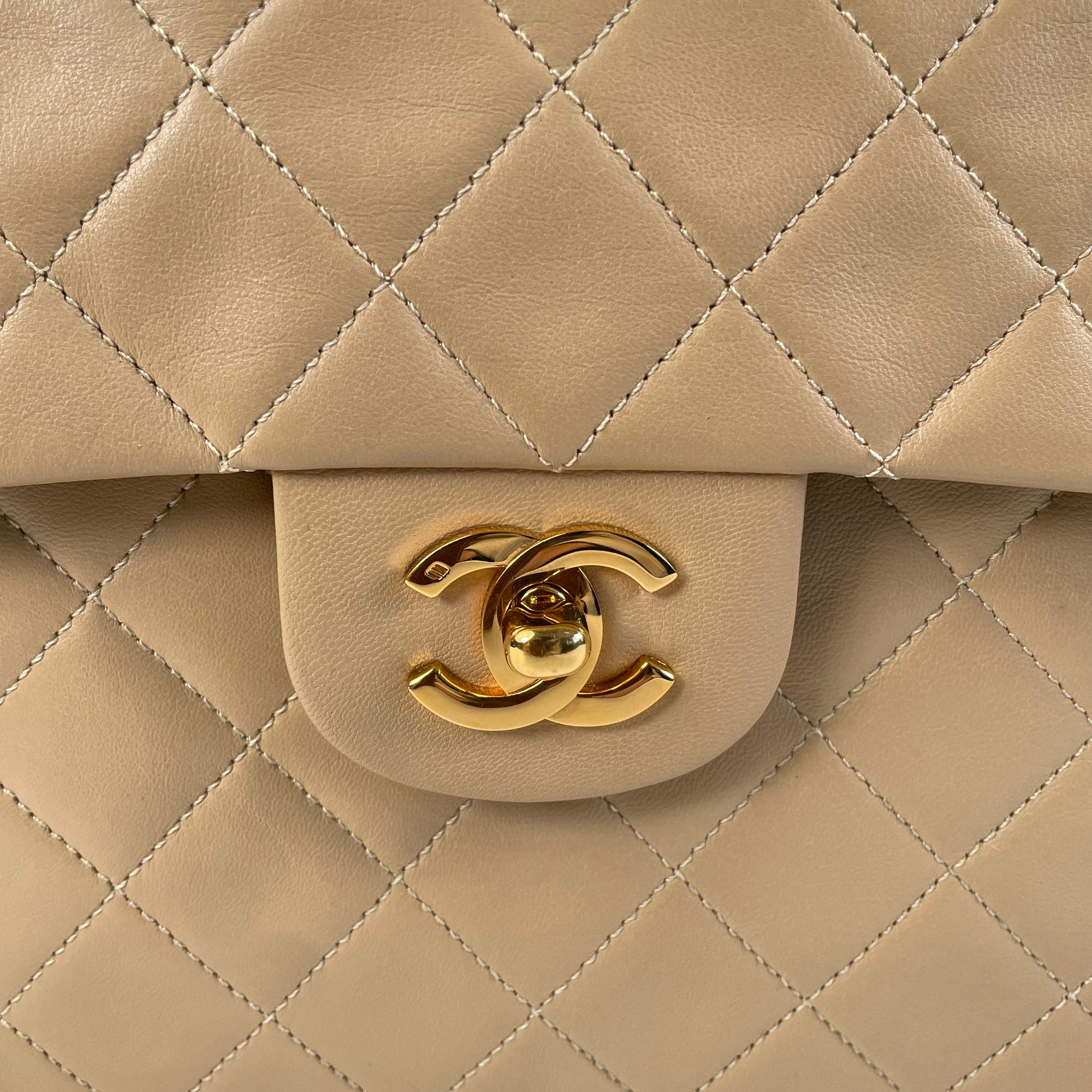 CHANEL Medium Tall Classic Lambskin Double Flap Shoulder Bag