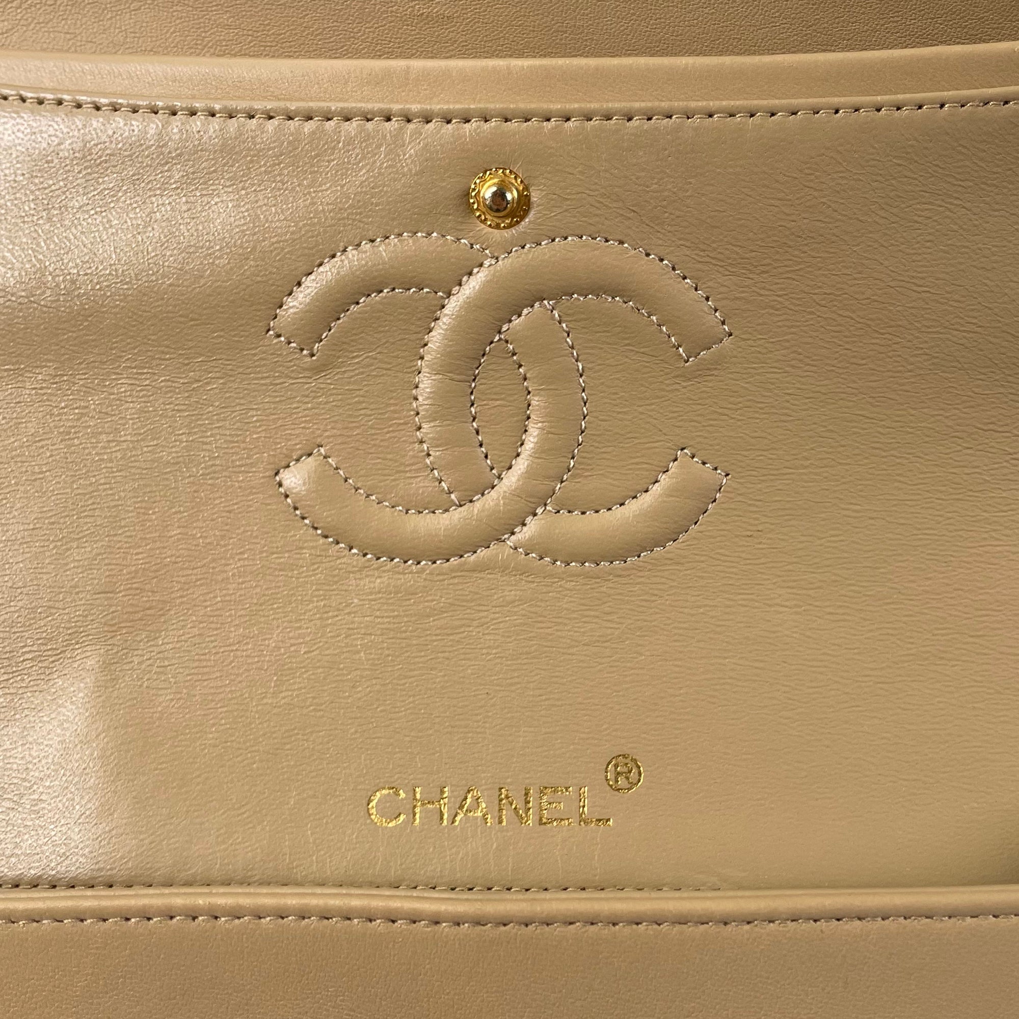 CHANEL Medium Tall Classic Lambskin Double Flap Shoulder Bag