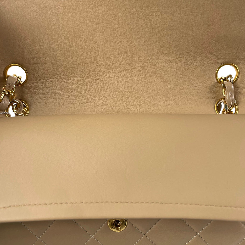 CHANEL Medium Tall Classic Lambskin Double Flap Shoulder Bag