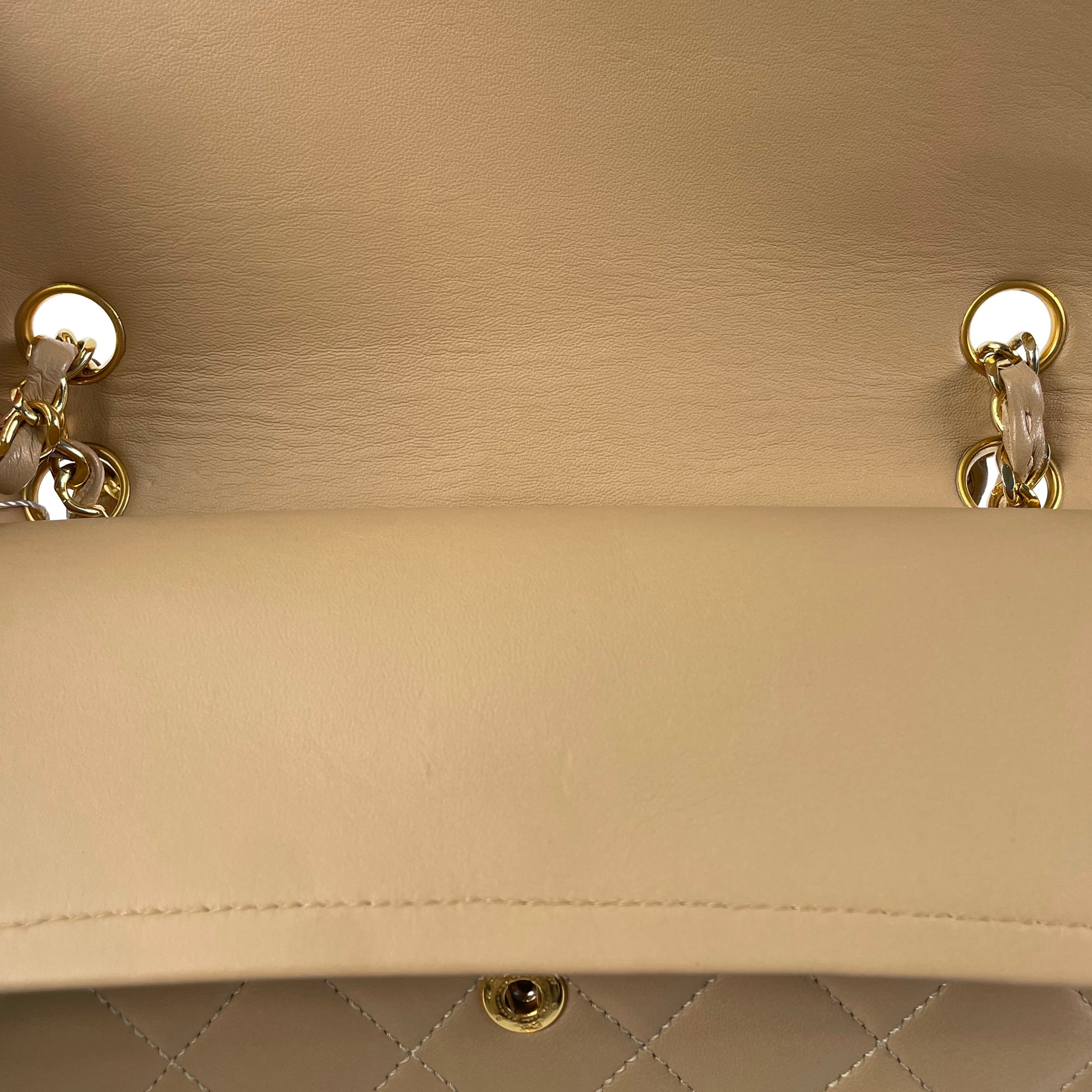 CHANEL Medium Tall Classic Lambskin Double Flap Shoulder Bag