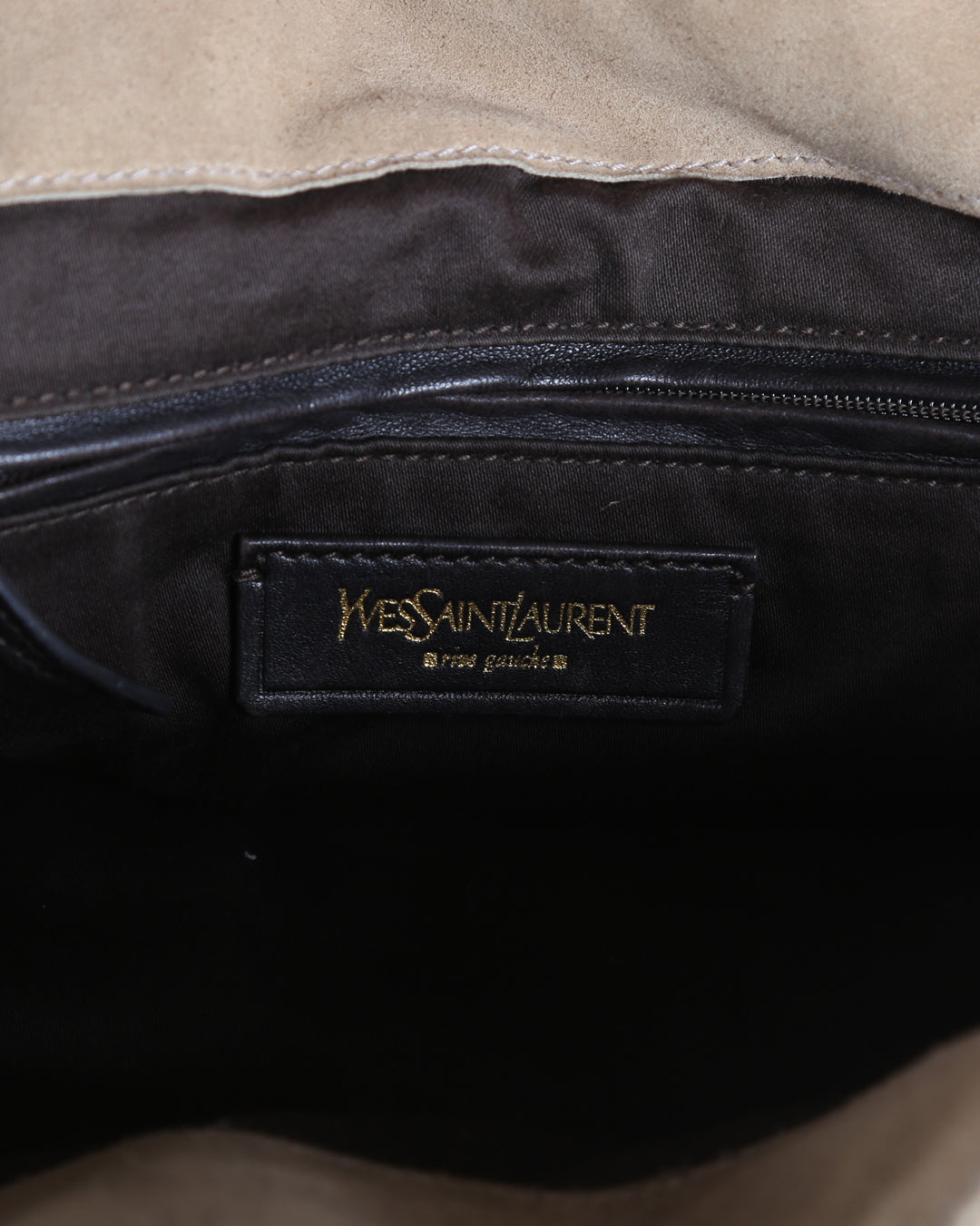 YVES SAINT LAURENT Beige Patent Leather Small Downtown Bag
