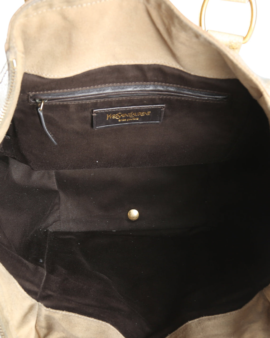 YVES SAINT LAURENT Beige Patent Leather Small Downtown Bag