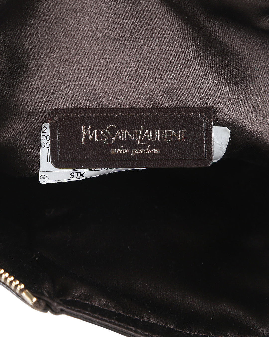 YVES SAINT LAURENT Bronze Metallic Leather Mini Downtown Tote Bag