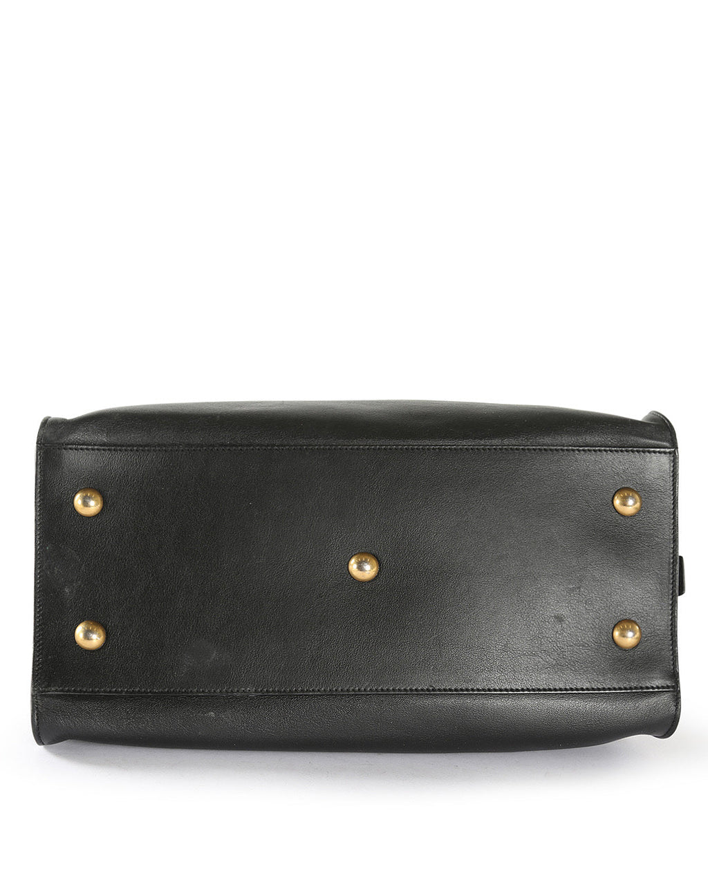 SAINT LAURENT Black Leather Small Cabas Tote Bag