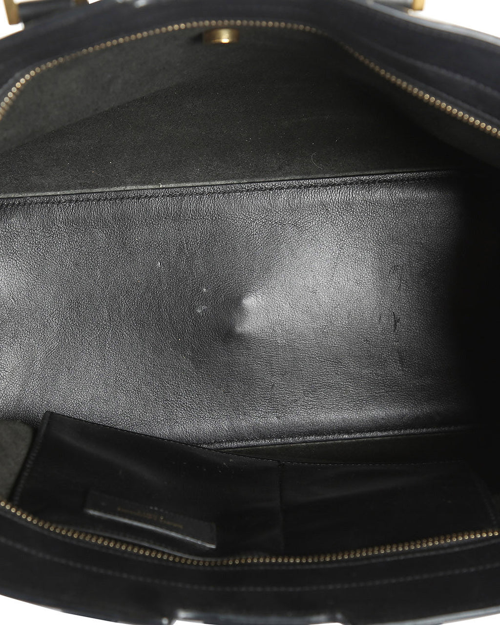 SAINT LAURENT Black Leather Small Cabas Tote Bag