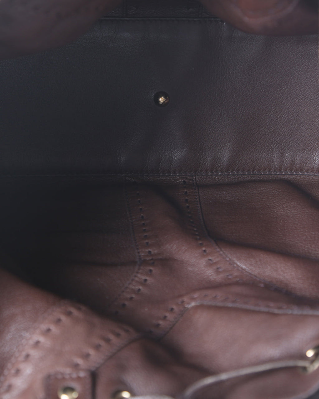 YVES SAINT LAURENT Metallic Bronze/Brown Leather Reversible Double Sac Y Shopper Tote