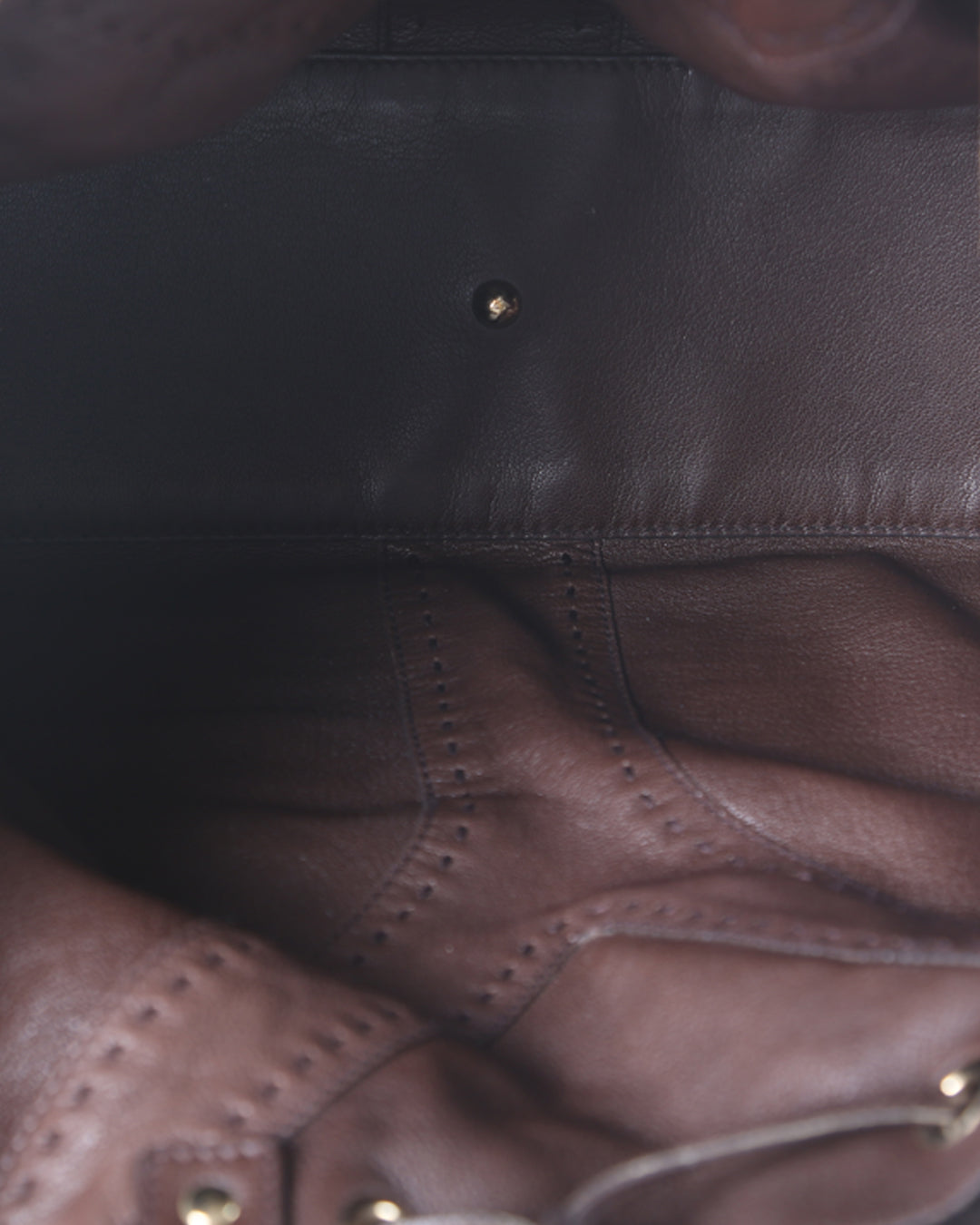 YVES SAINT LAURENT Metallic Bronze/Brown Leather Reversible Double Sac Y Shopper Tote