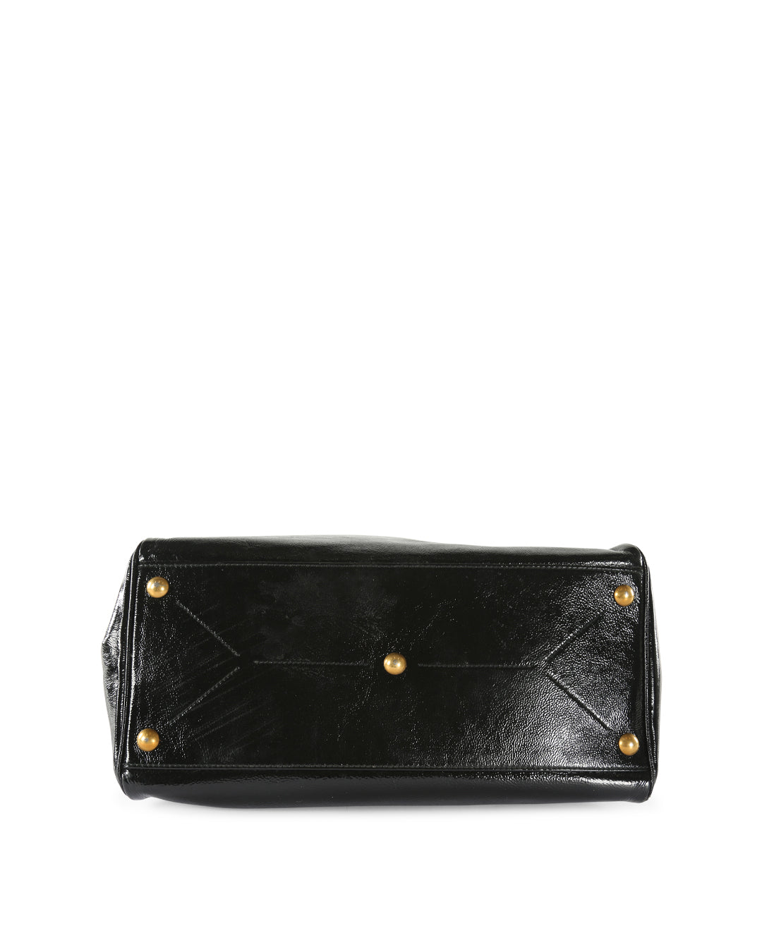 SAINT LAURENT Black Patent Leather Medium Majorelle Satchel Bag