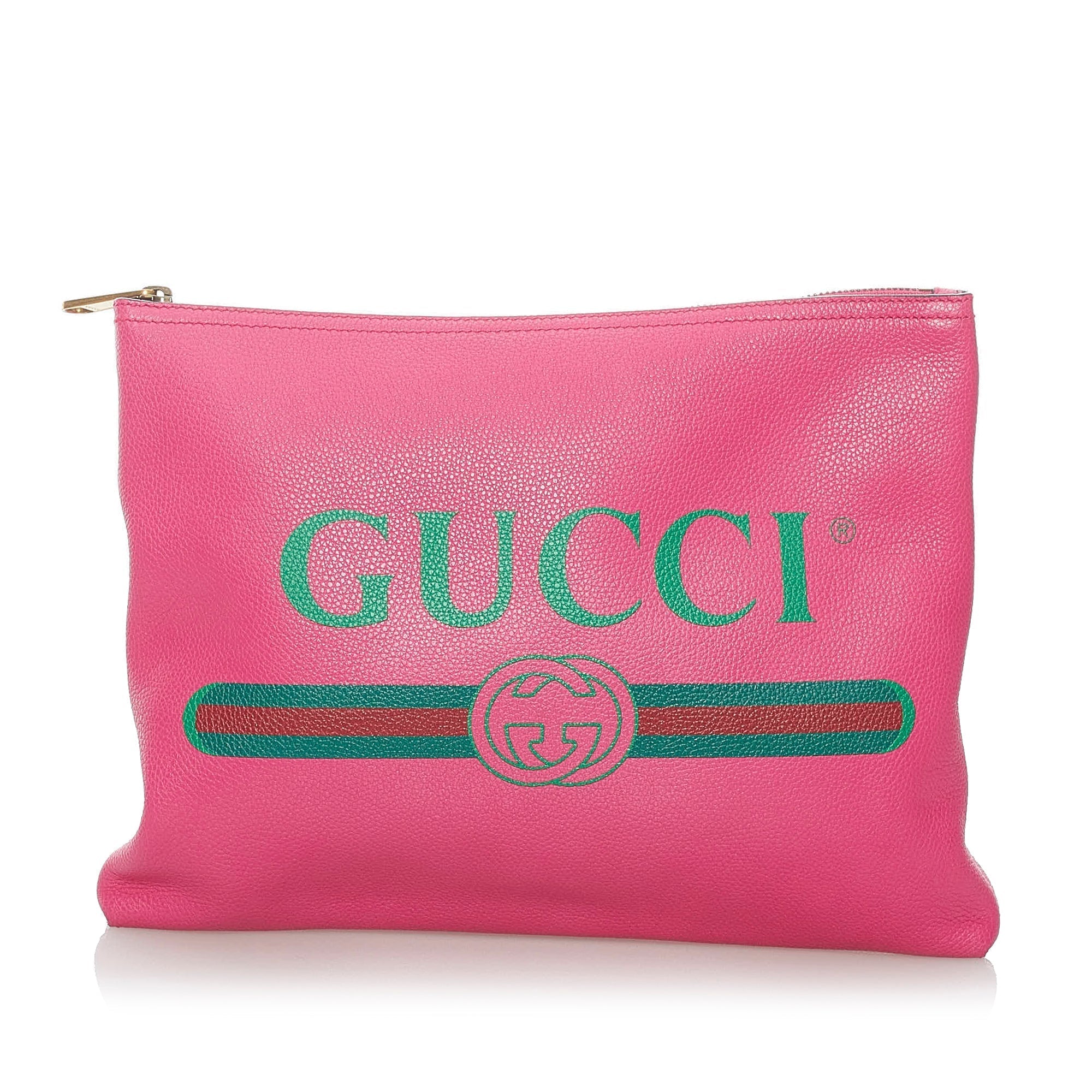 Gucci Logo Clutch Bag Pink