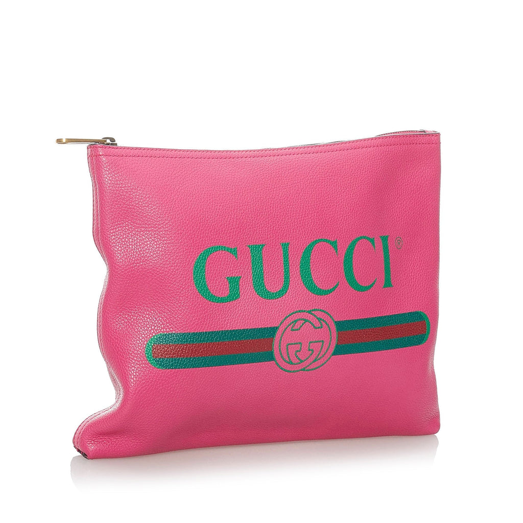 Gucci Logo Clutch Bag Pink