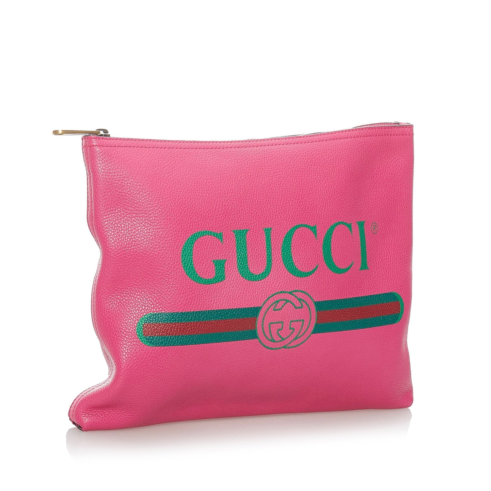 Gucci Logo Clutch Bag Pink