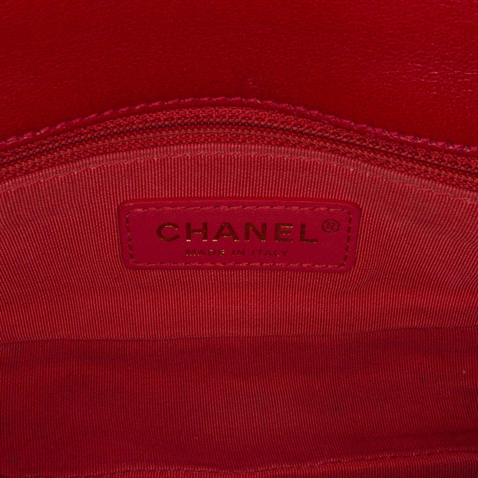 Chanel Classic Single Flap Red Tweed Lambskin Gold