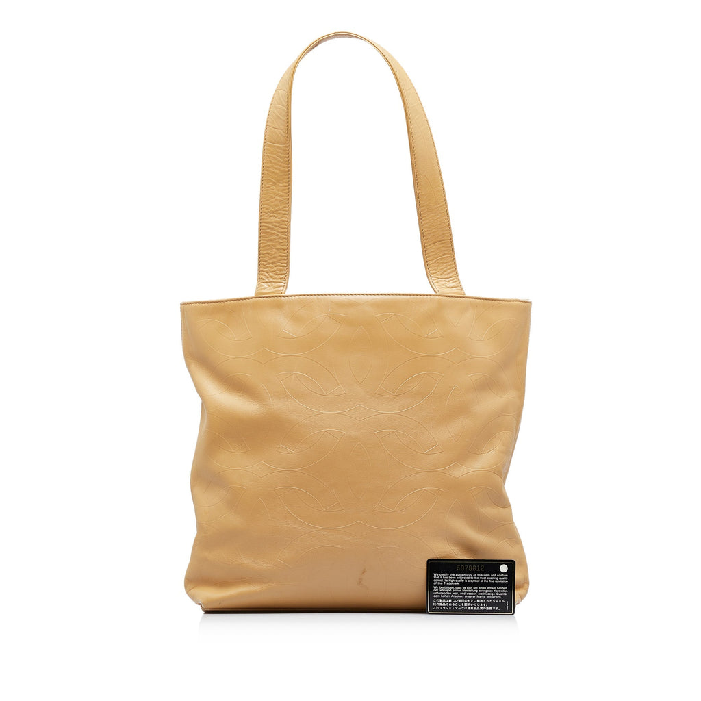 CHANEL CC Embossed Leather Tote Bag