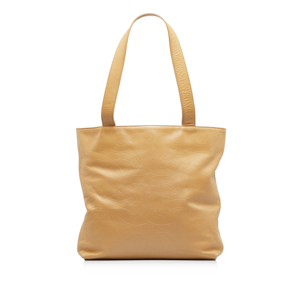 CHANEL CC Embossed Leather Tote Bag
