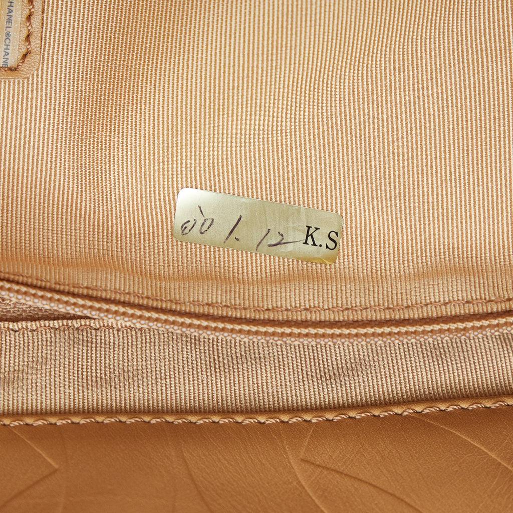CHANEL CC Embossed Leather Tote Bag