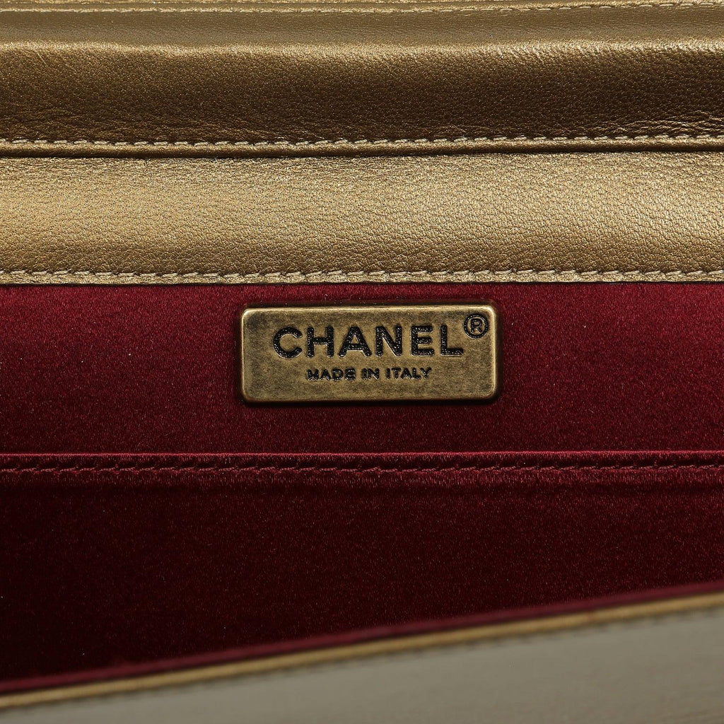 Chanel Byzance Bronze Leather Jeweled Evening Bag