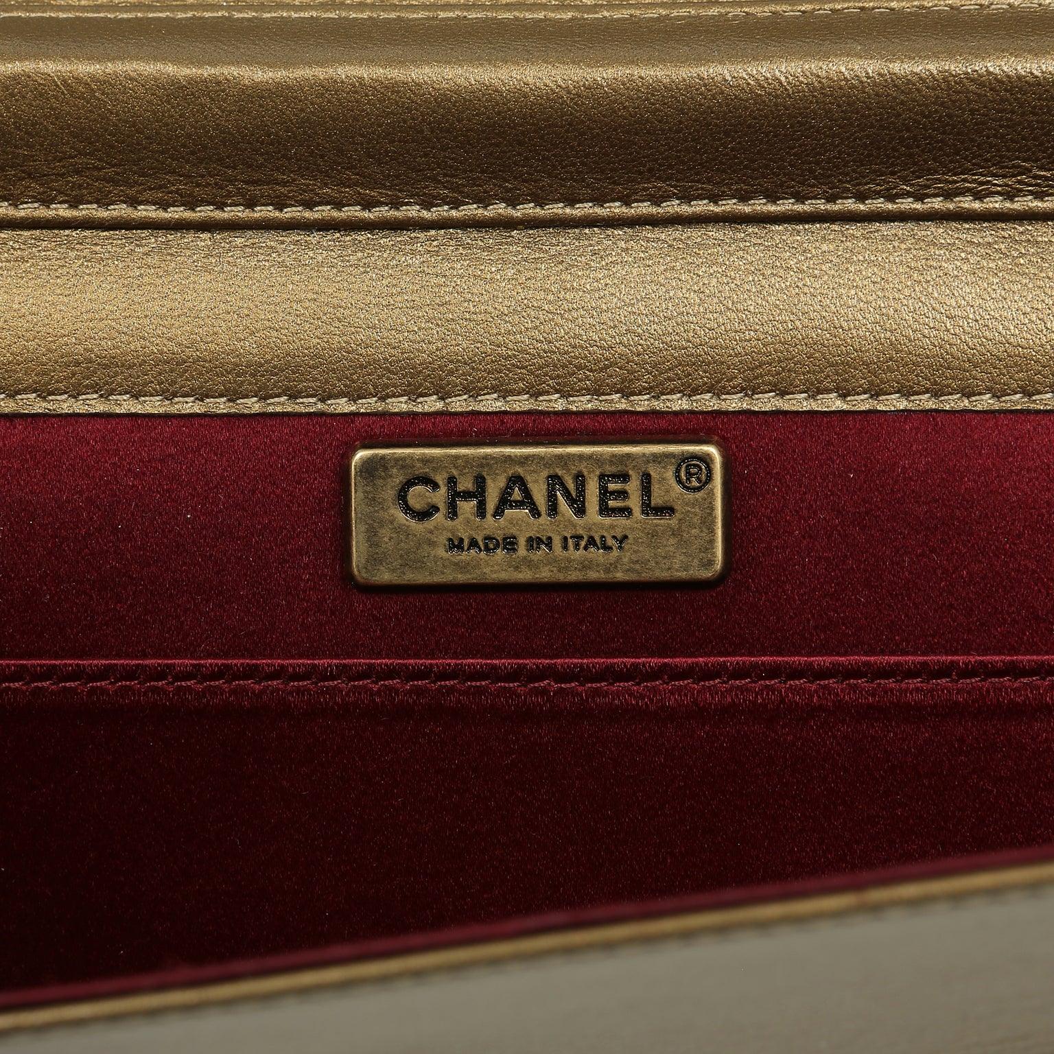 Chanel Byzance Bronze Leather Jeweled Evening Bag