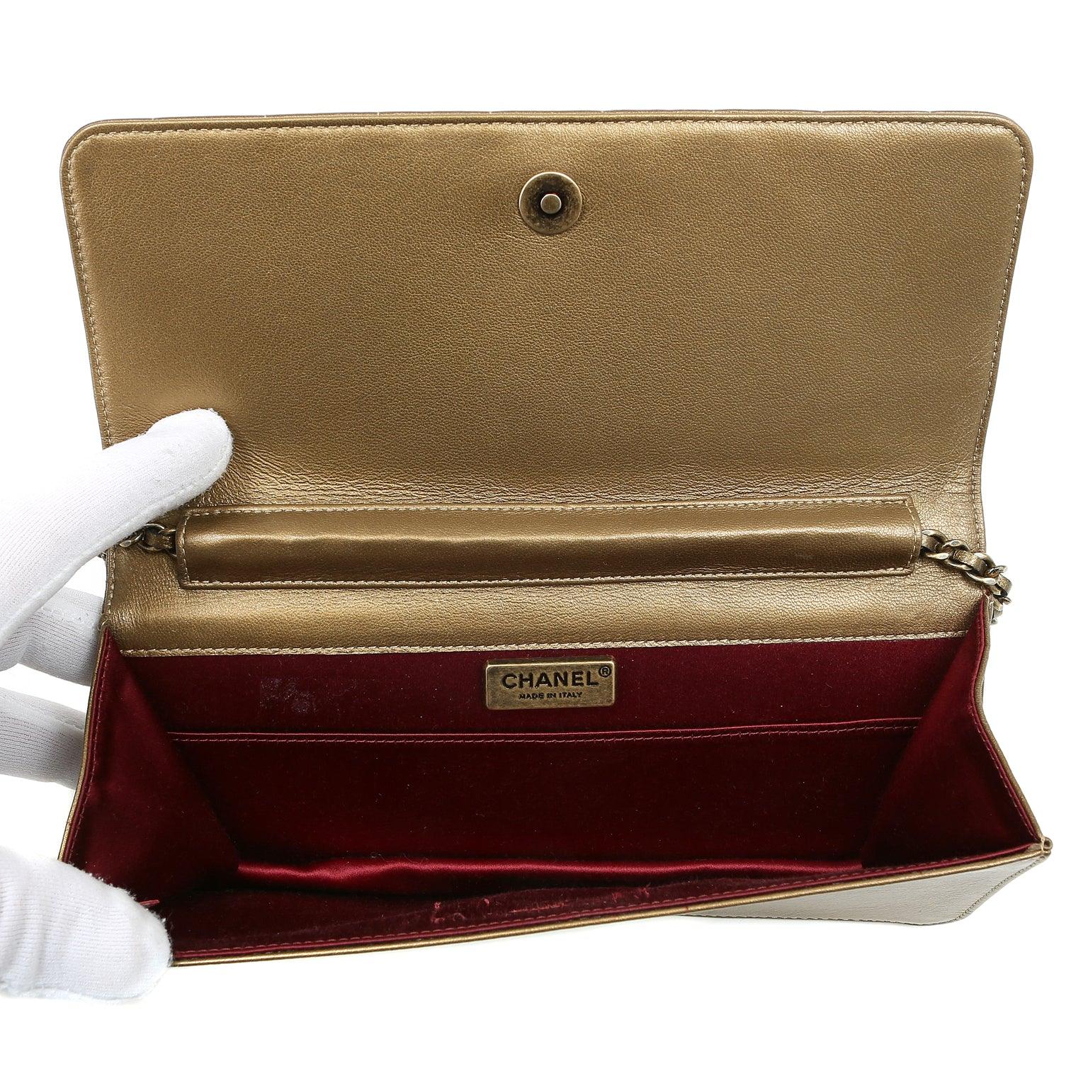 Chanel Byzance Bronze Leather Jeweled Evening Bag