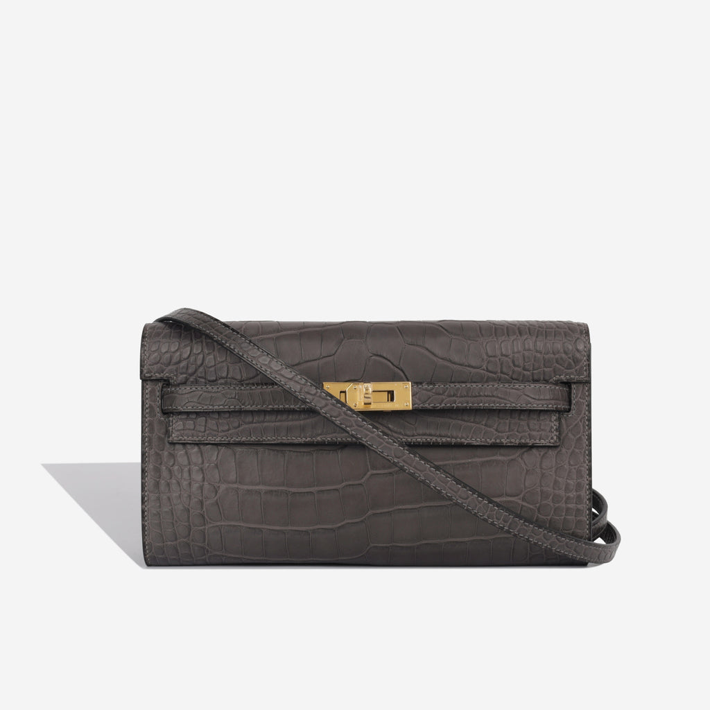 Hermès Kelly To Go Wallet - Graphite Alligator (NWT)