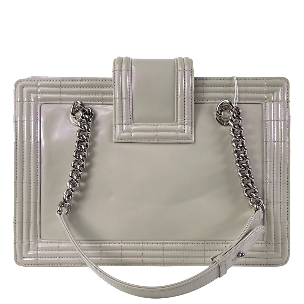 CHANEL Iridescent Patent Boy Reverso Shopping Tote Tote Bag
