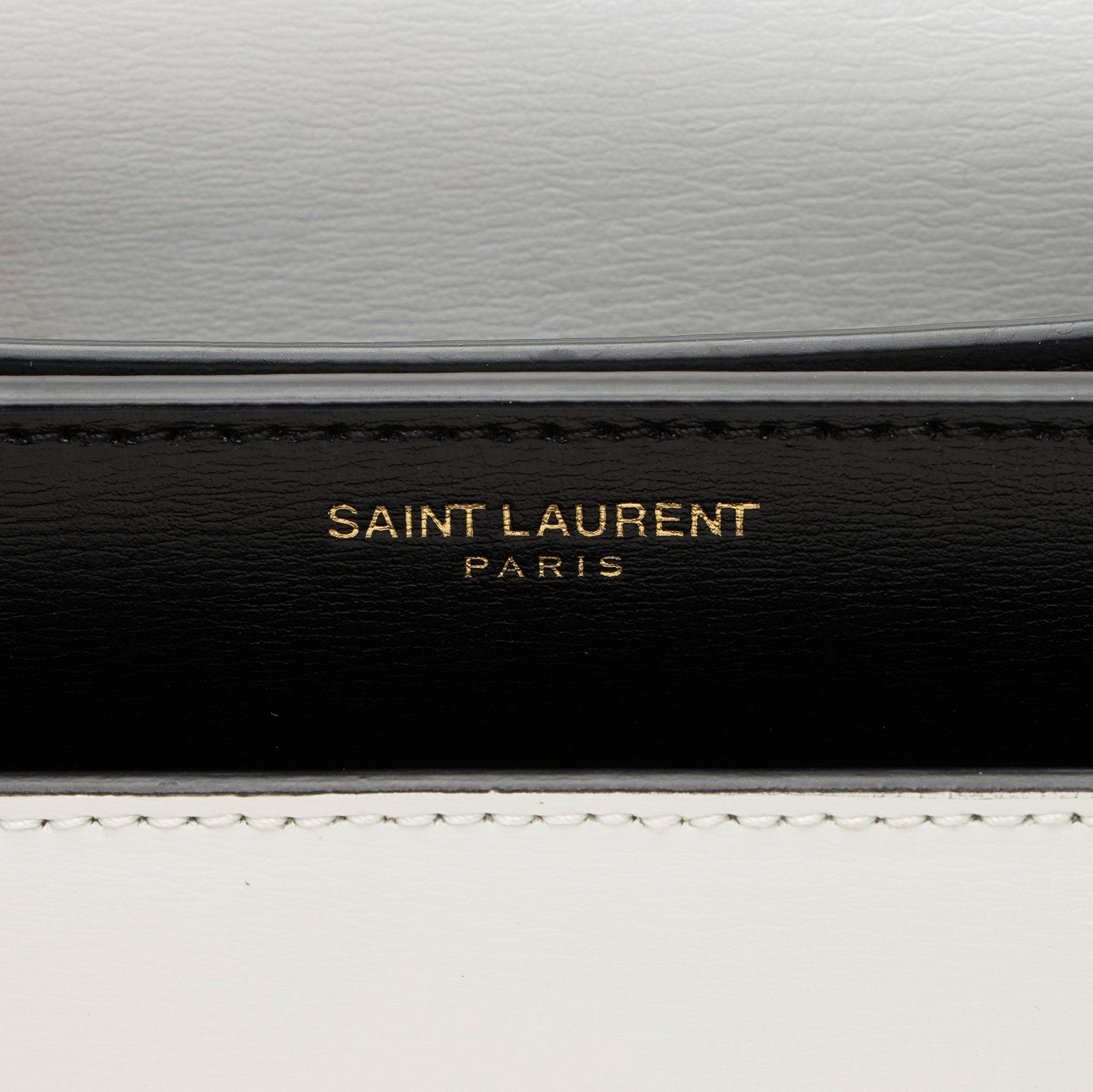 Saint Laurent Bi-Color Grained Calfskin Monogram Sunset Medium Shoulder Bag (SHF-1CzWjR)