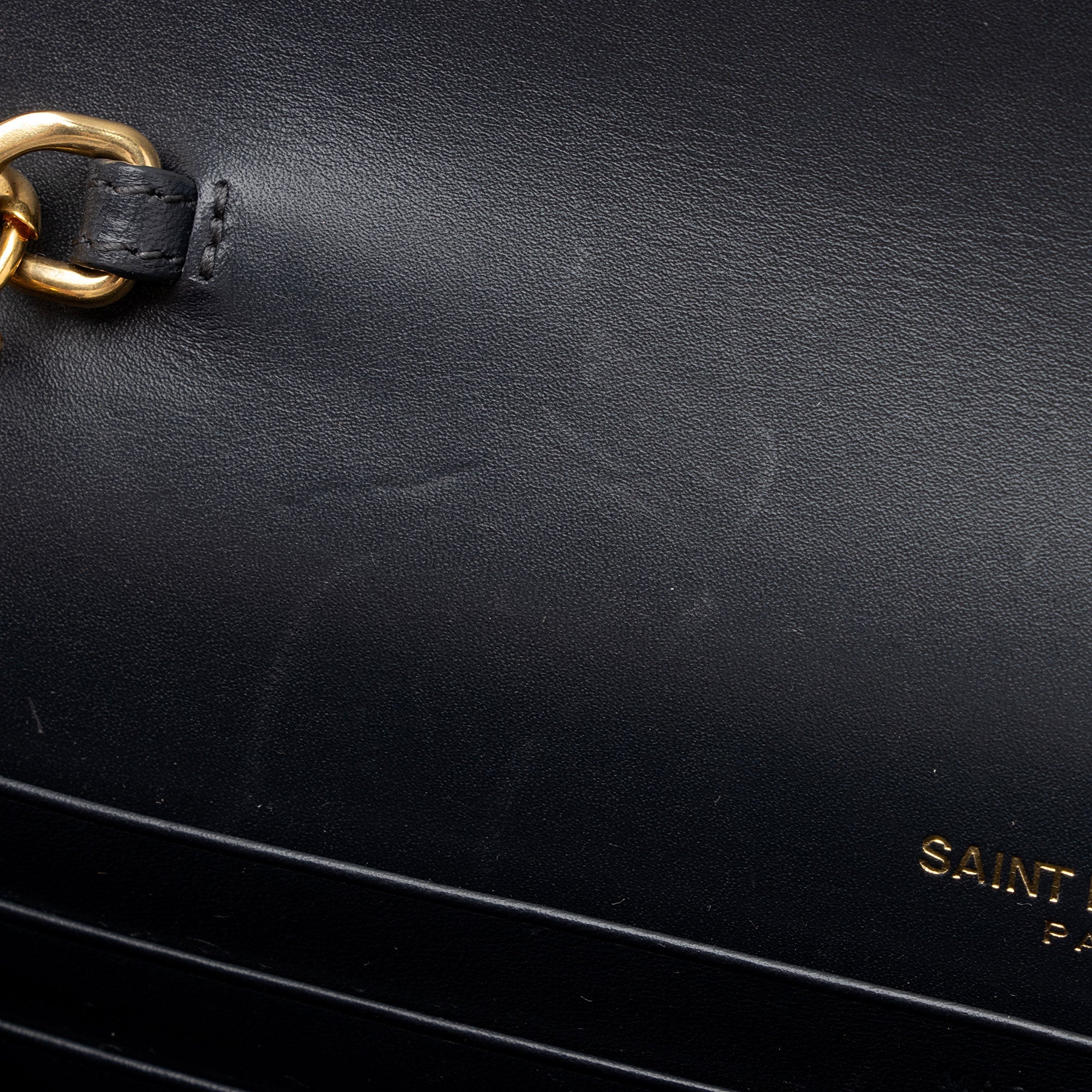 Saint Laurent Calfskin Monogram Kate Tassel Chain Wallet (SHF-GJz8iT)