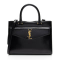 Saint Laurent Calfskin Monogram Uptown Medium Tote (SHF-Z82BDJ)