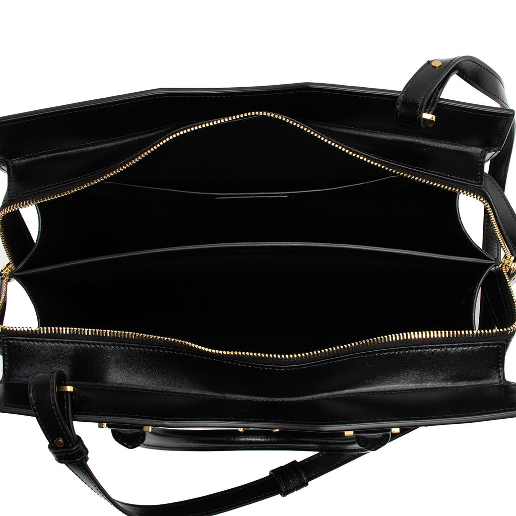 Saint Laurent Calfskin Monogram Uptown Medium Tote (SHF-Z82BDJ)