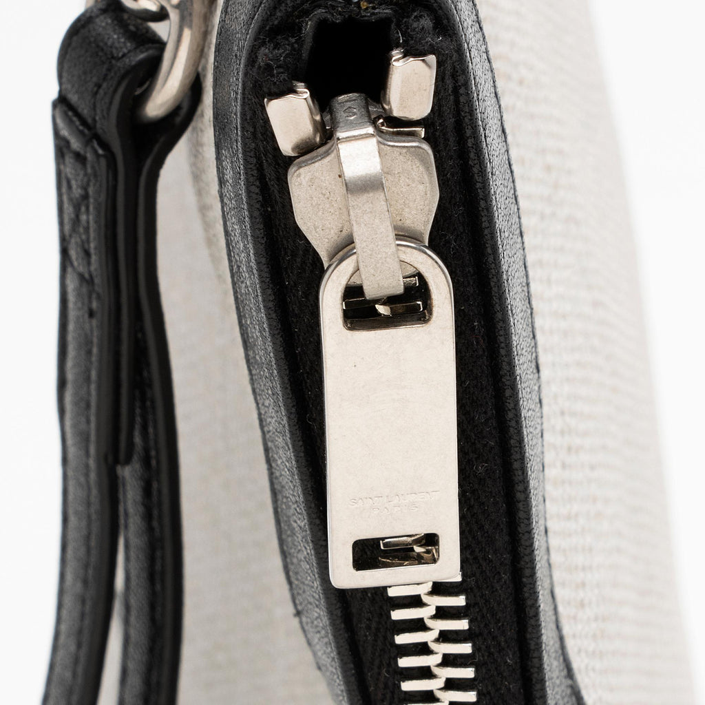 Saint Laurent Canvas Leather Rive Gauche Pouch (SHF-22268)