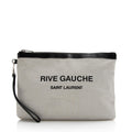 Saint Laurent Canvas Leather Rive Gauche Pouch (SHF-22268)