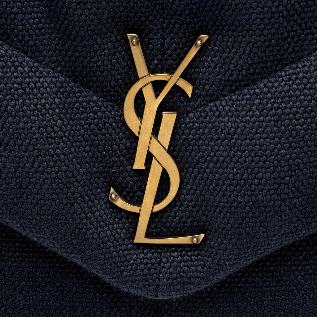 Saint Laurent Canvas Monogram Puffer LouLou Small Shoulder Bag (SHF-XqWUzx)