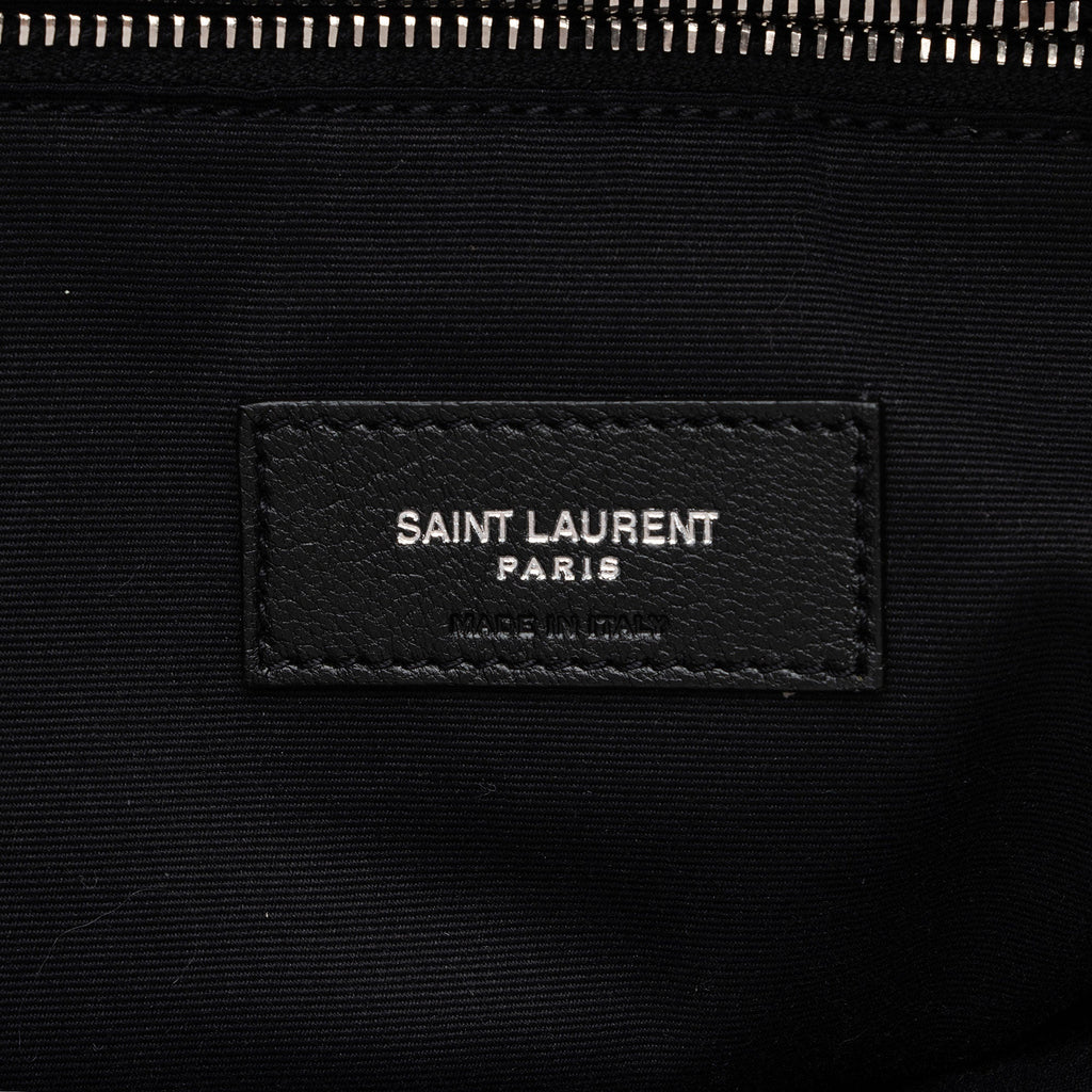 Saint Laurent Coated Canvas Checkered Teddy Drawstring Backpack (SHF-kt7eWZ)