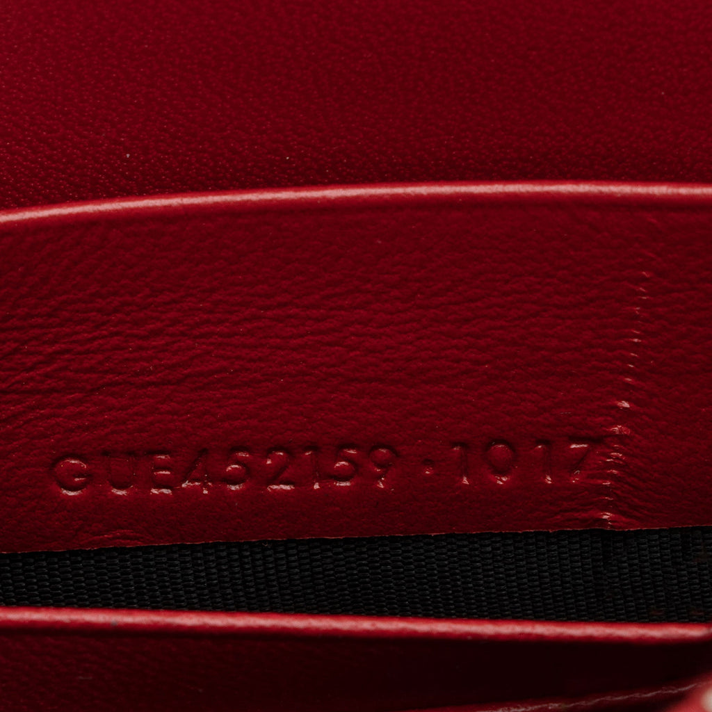 Saint Laurent Croc Embossed Leather Monogram Kate Tassel Chain Wallet (SHF-AKAj5y)