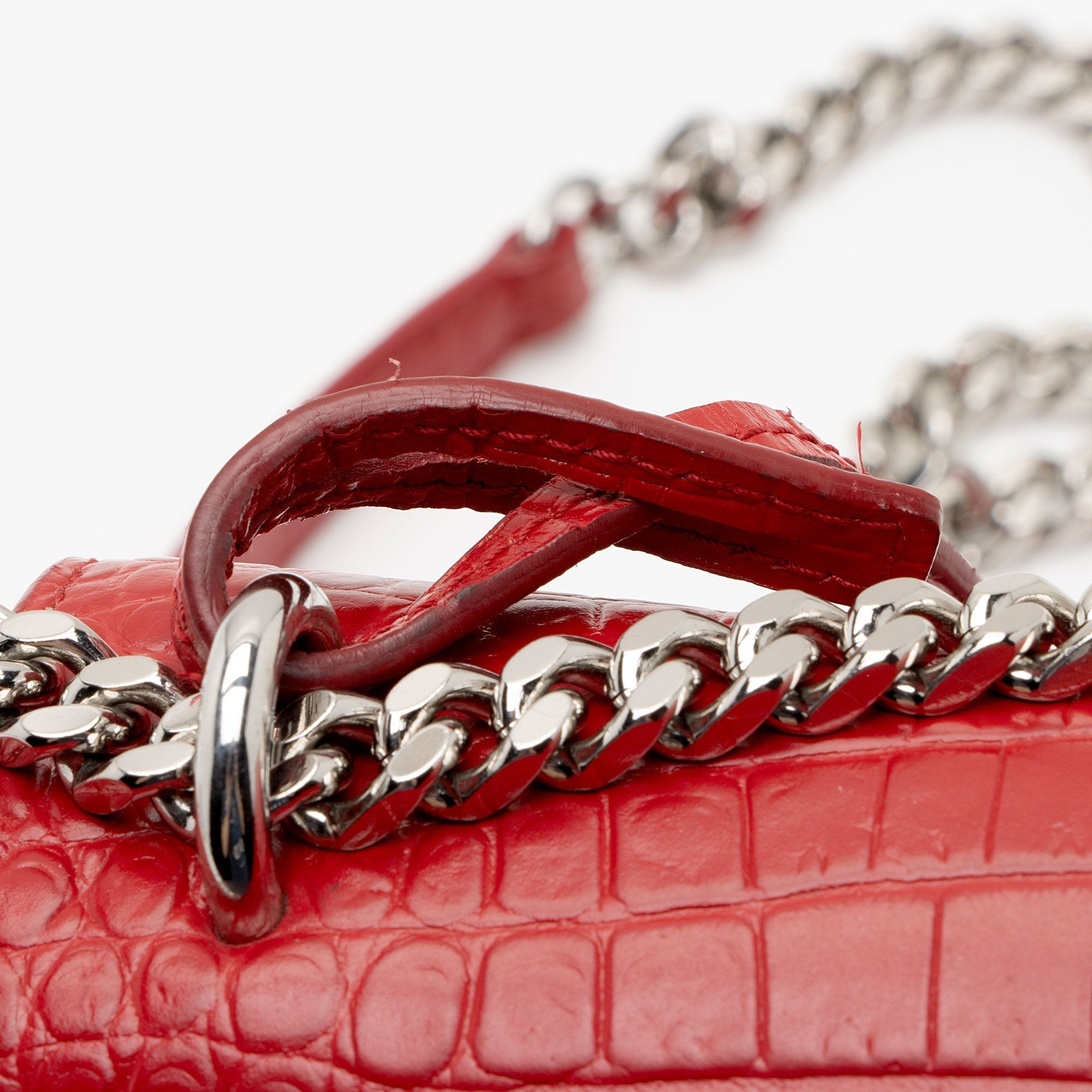 Saint Laurent Croc Embossed Leather Monogram Sunset Medium Shoulder Bag (SHF-jVwFV7)