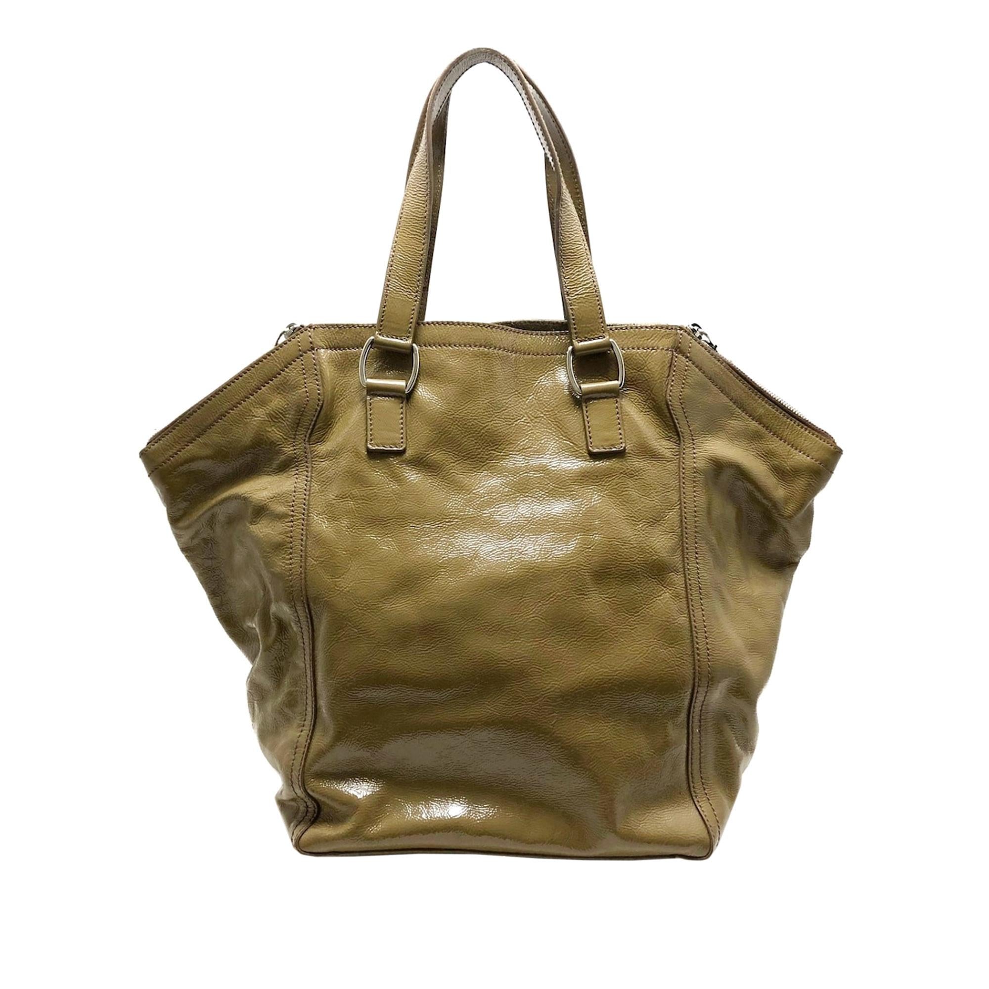 Saint Laurent Downtown Patent Leather Handbag (SHG-31595)