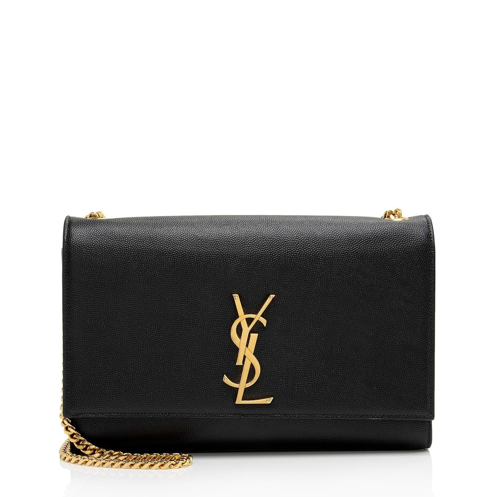Saint Laurent Grain de Poudre Monogram Kate Chain Medium Shoulder Bag (SHF-xw0vdE)