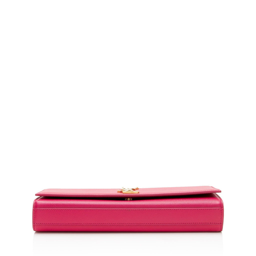 Saint Laurent Grain de Poudre Monogram Kate Clutch (SHF-8lVtTP)