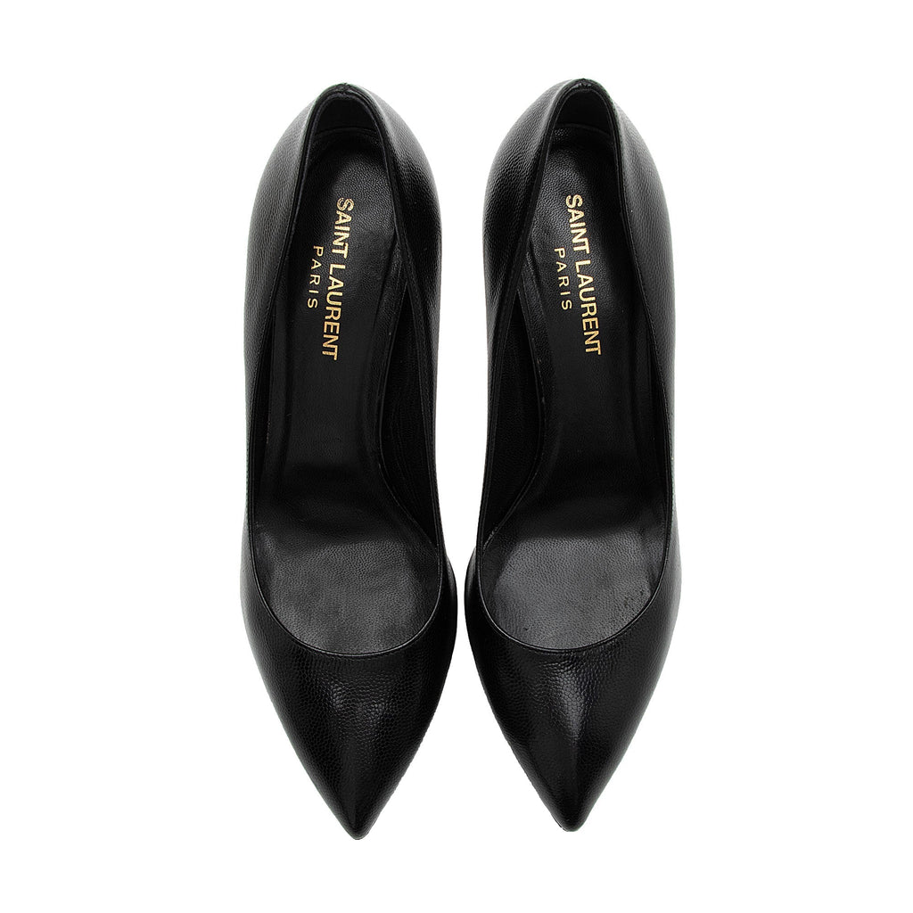 Saint Laurent Grained Calfskin Janis Platform Pumps - Size 7.5 / 37.5 (SHF-CltUy4)