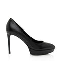 Saint Laurent Grained Calfskin Janis Platform Pumps - Size 7.5 / 37.5 (SHF-CltUy4)