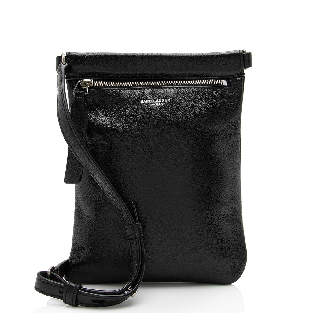 Saint Laurent Lambskin Sid Flat Crossbody Bag (SHF-PDqg2e)