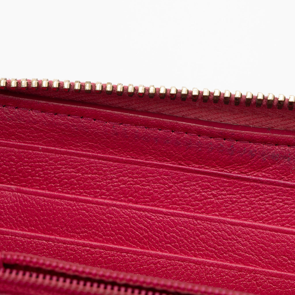 Saint Laurent Leather Monogram Belle du Jour Zip Around Wallet (SHF-agqKCo)